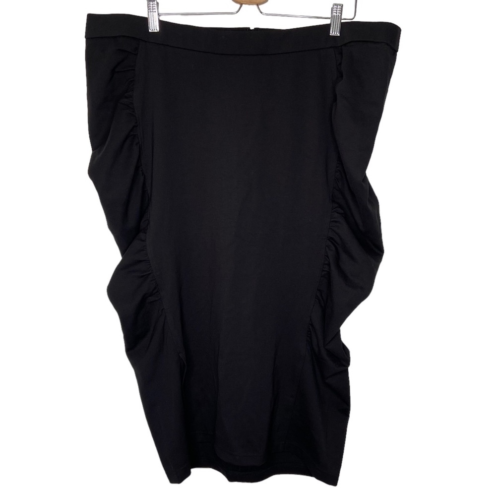 Torrid Black Ruched Sides Midi Skirt NWT